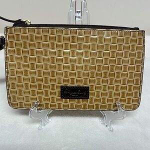 Dooney & Bourke Tan leather woven  Clutch/ Wristlet